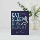 Scuba Diving Eat Sleep Dive Repeteren gezegde Briefkaart (Staand voorkant)