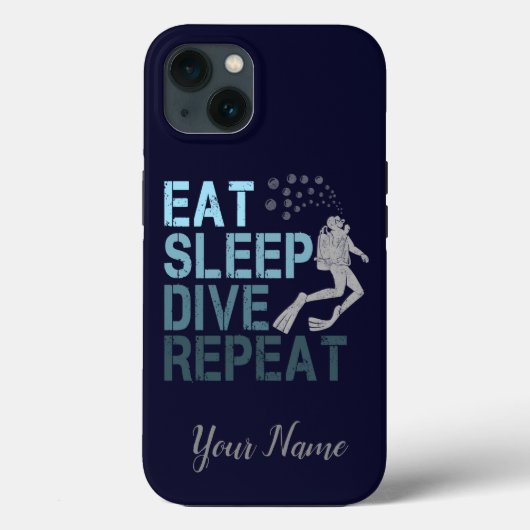 Scuba Diving Eat Sleep Dive Repeteren gezegde Case-Mate iPhone Case (Achterkant)