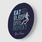 Scuba Diving Eat Sleep Dive Repeteren gezegde Grote Klok (Hoek)
