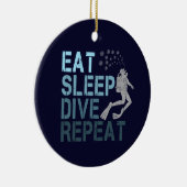 Scuba Diving Eat Sleep Dive Repeteren gezegde Keramisch Ornament (Rechts)