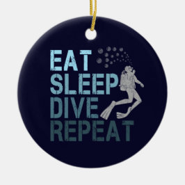 Scuba Diving Eat Sleep Dive Repeteren gezegde Keramisch Ornament