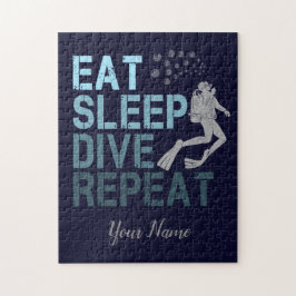 Scuba Diving Eat Sleep Dive Repeteren gezegde Legpuzzel