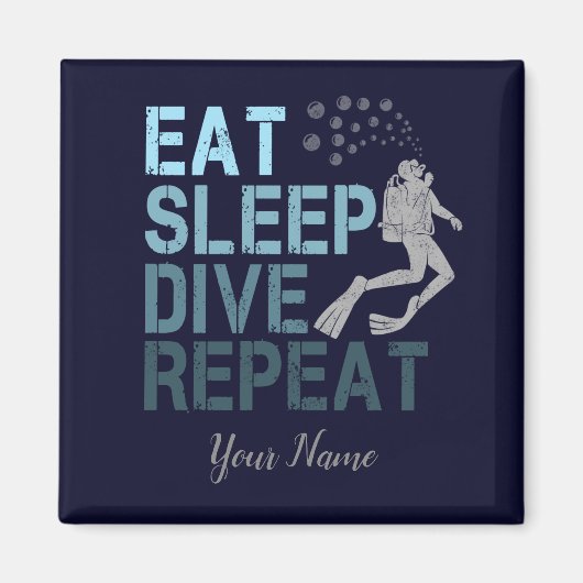 Scuba Diving Eat Sleep Dive Repeteren gezegde Magneet (Voorkant)