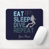 Scuba Diving Eat Sleep Dive Repeteren gezegde Muismat (Met muis)