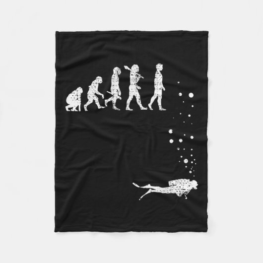 Scuba Diving Evolution Funny Diver Gift Di Fleece Deken (Voorkant)
