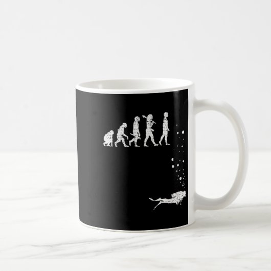 Scuba Diving Evolution Funny Diver Gift Di Koffiemok (Rechts)