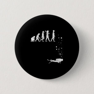 Scuba Diving Evolution Funny Diver Gift Di Ronde Button 5,7 Cm