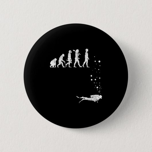 Scuba Diving Evolution Funny Diver Gift Di Ronde Button 5,7 Cm (Voorkant)