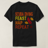 Scuba Diving Feast Nap Herhaal Funny Thanksgiving  T-shirt (Design voorkant)