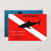 Scuba Diving Flag and Shark Photo Birthday Kaart (Voorkant / Achterkant)