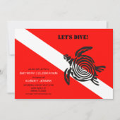 Scuba Diving Flag and Zee Turtle Photo Birthday Kaart (Voorkant)