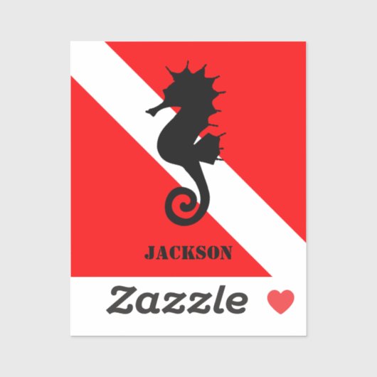 Scuba Diving Flag en Seahorse Custom Sticker (Vel)