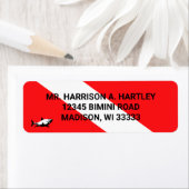 Scuba Diving Flag Return Address Label (Insitu)