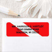 Scuba Diving Flag Return Address Label (Insitu)