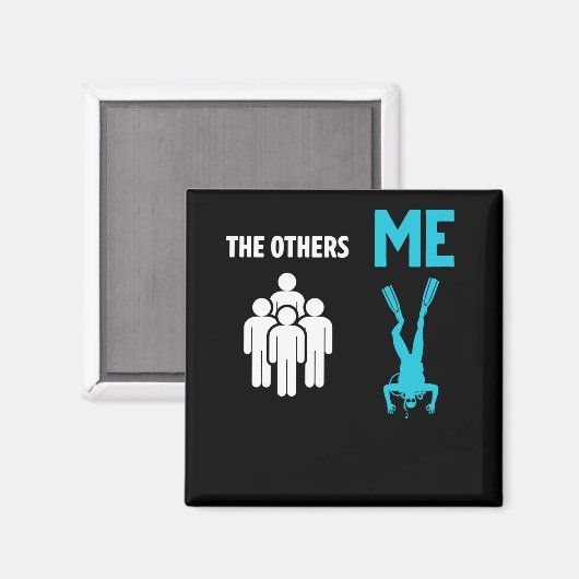 Scuba Diving Funny Diver Magneet (Voorkant / Achterkant)