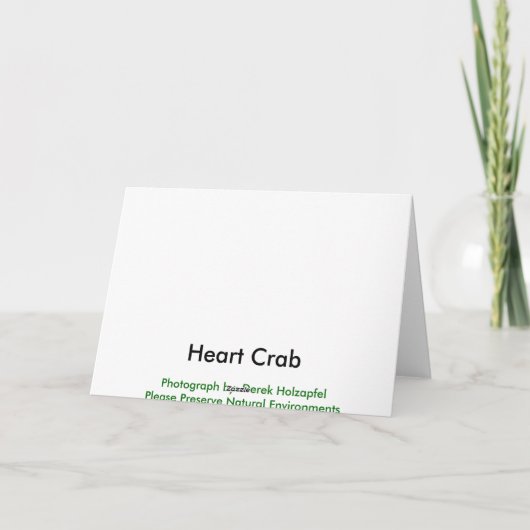 Scuba Diving Heart Crab - Kaart (Achterkant)