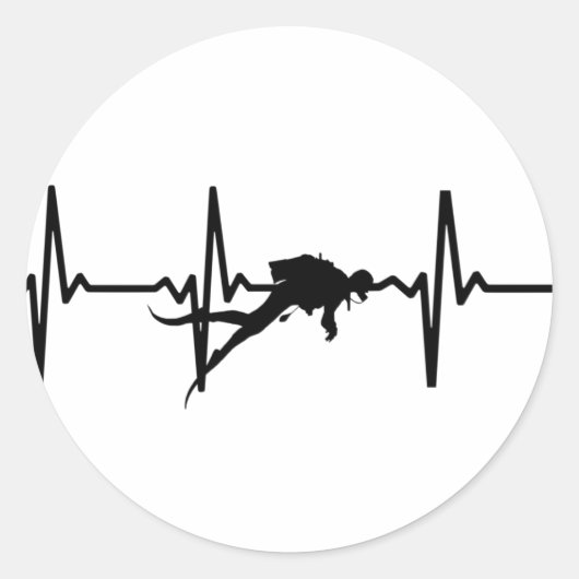 Scuba Diving Heart Pulse Sticker (Voorkant)