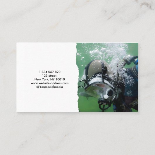 Scuba diving Instructor Visitekaartje (Achterkant)