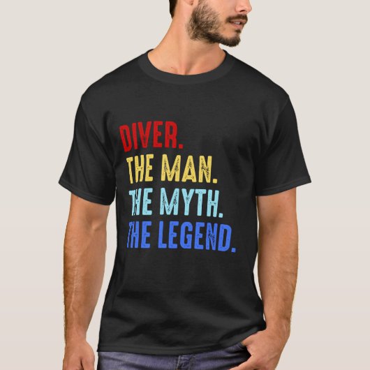 Scuba Diving Man Myth Legend Diver Funny Gift T-shirt (Voorkant)