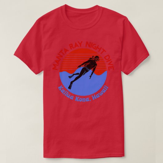Scuba Diving Manta Ray Night Dive T-shirt (Design voorkant)