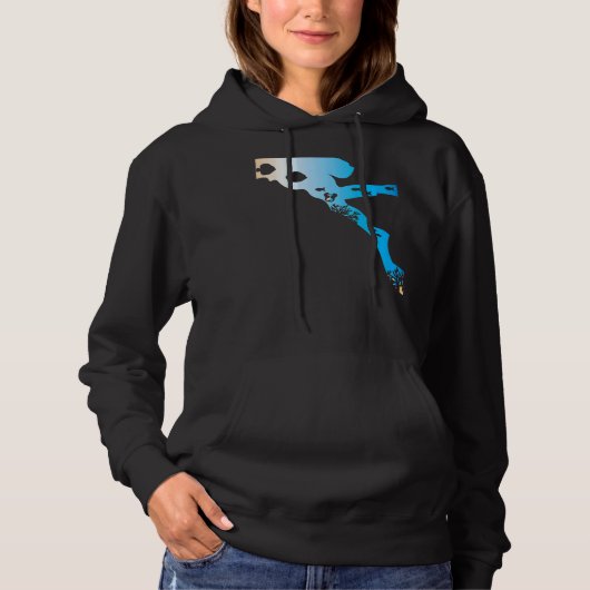 Scuba Diving Marine Diver Aquatic Ocean Dive Reefs Hoodie (Voorkant)