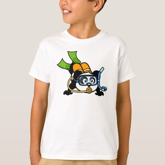 Scuba Diving Panda T-shirt (Voorkant)