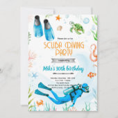 Scuba Diving party Invitation Kaart (Voorkant)