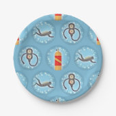 Scuba Diving Pattern - Cute Scuba Theme Papieren Bordje (Voorkant)
