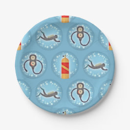 Scuba Diving Pattern - Cute Scuba Theme Papieren Bordje