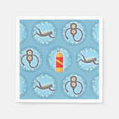 Scuba Diving Pattern - Cute Scuba Theme Servet (Voorkant)