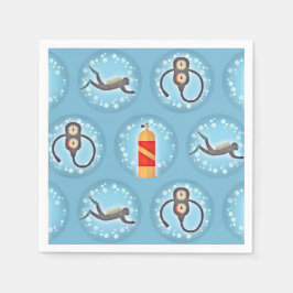 Scuba Diving Pattern - Cute Scuba Theme Servet