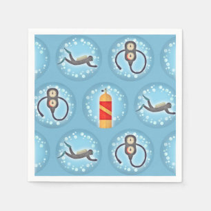 Scuba Diving Pattern - Cute Scuba Theme Servet