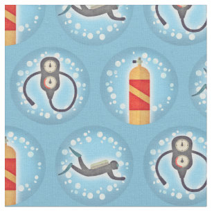 Scuba Diving Pattern - Cute Scuba Theme Stof