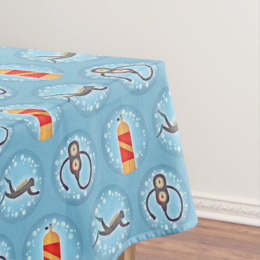 Scuba Diving Pattern - Cute Scuba Theme Tafelkleed (Voorbeeld)