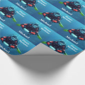 Scuba Diving Personalized Birthday Gift Cadeaupapier (Hoek)