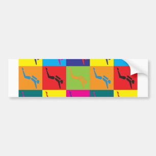 Scuba Diving Pop Art Bumpersticker