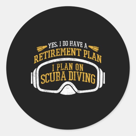 Scuba Diving Retiret Plan Gepensioneerde Scuba Div Ronde Sticker (Voorkant)