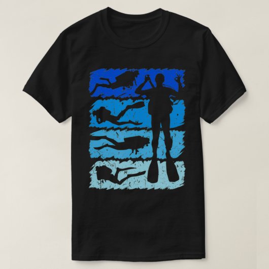 Scuba Diving  Retro Scuba Diver Dive T-shirt (Design voorkant)
