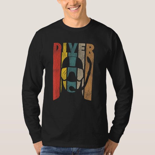 Scuba Diving  Retro T-shirt (Voorkant)