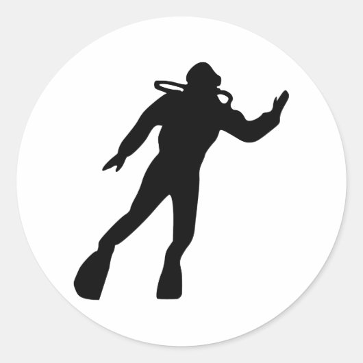Scuba Diving Ronde Sticker (Voorkant)