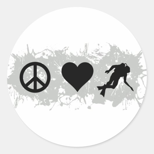 Scuba Diving Ronde Sticker (Voorkant)