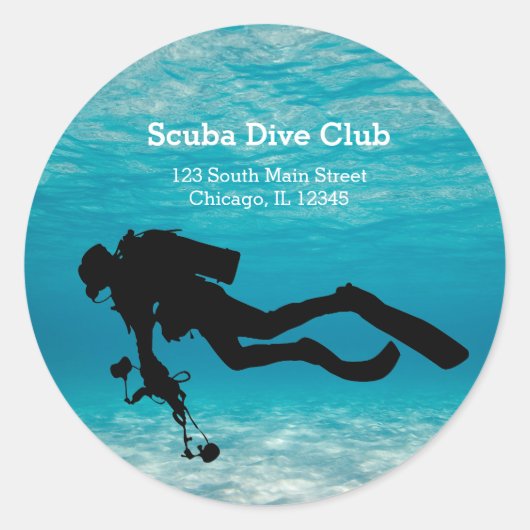 Scuba Diving Ronde Sticker (Voorkant)