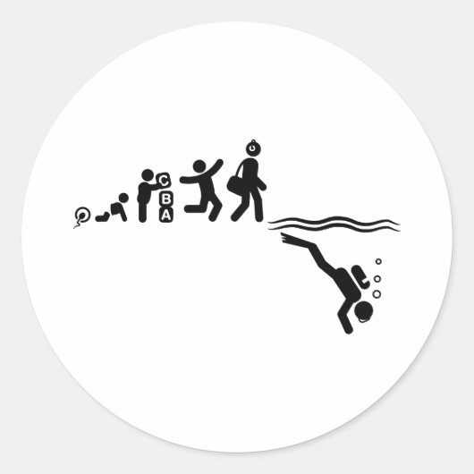 Scuba Diving Ronde Sticker (Voorkant)