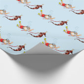 Scuba Diving Santa Claus Cadeaupapier (Hoek)