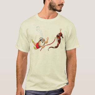 Scuba Diving Santa & Seahorse T-shirt