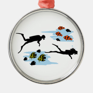 Scuba Diving Scene Metalen Ornament