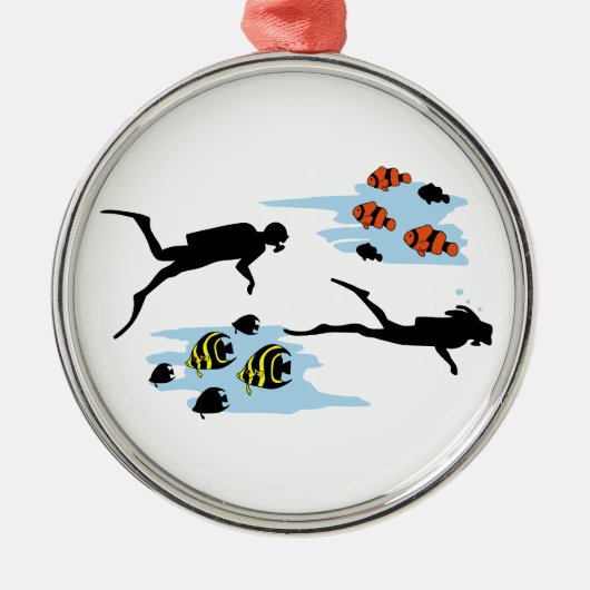 Scuba Diving Scene Metalen Ornament (Voorkant)