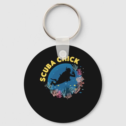 Scuba Diving Scuba Chick Sleutelhanger (Voorkant)