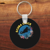 Scuba Diving Scuba Chick Sleutelhanger (Voorkant)