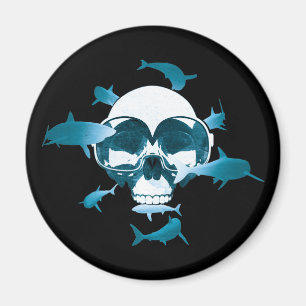 Scuba Diving Skull en Sharhic Design Magneet